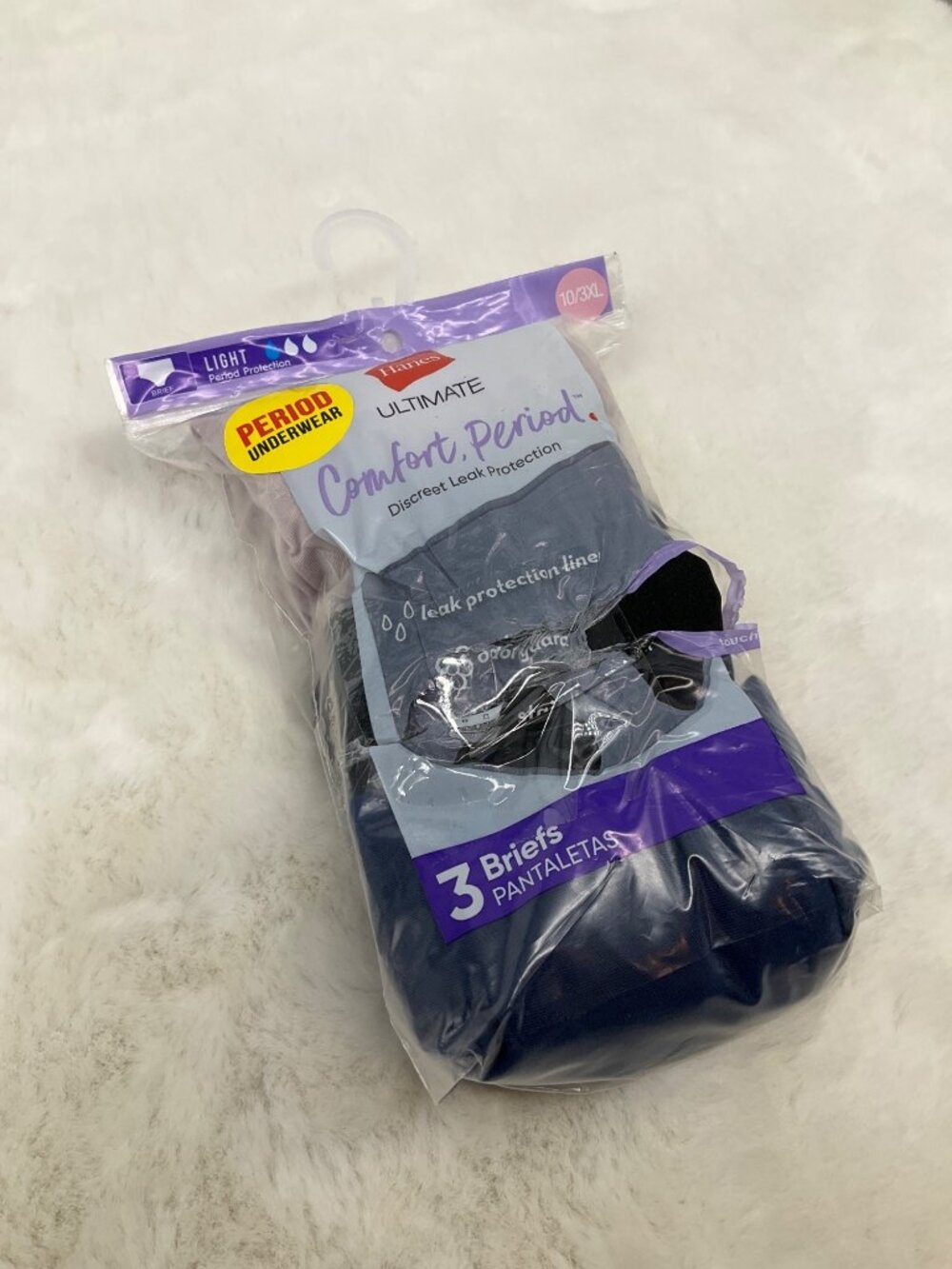 Hanes 3 pr. Ultimate Brief Light Comfort Period Protection Underwear Size 3XL - Picture 2 of 6